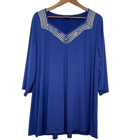 Roaman's Sequin Detail Top Plus Size 20W - Picture 1 of 7